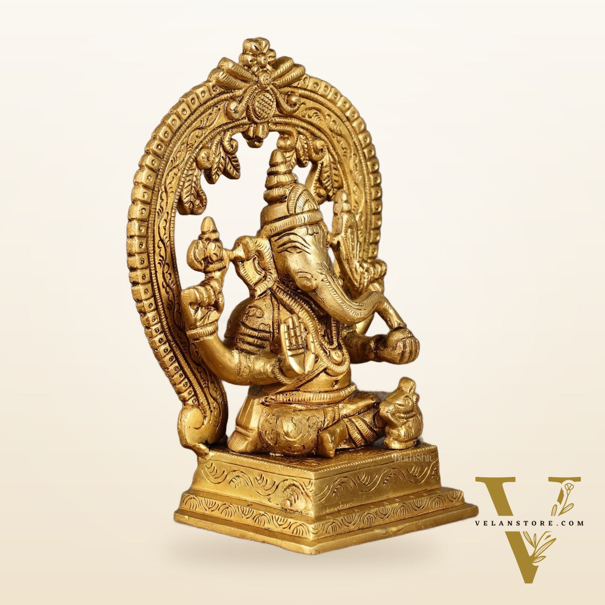 Brass Ganesha and Lakshmi Statues | 7 Inch