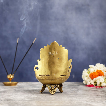Brass Ganesha Diya Oil Lamp - 7 Inch