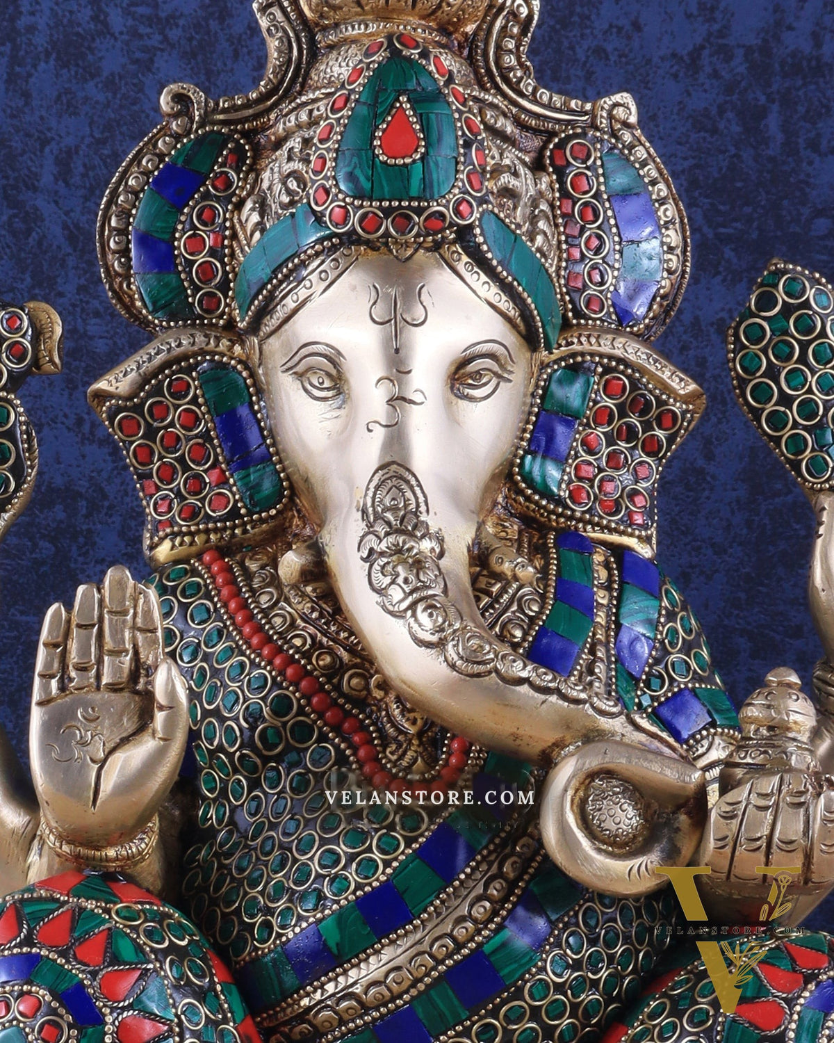 Brass Ganesha idol 16 inch sharp eyes