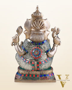 Brass Ganesha idol 16 inch sharp eyes