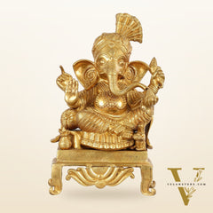 Brass Ganesha Idol - 16.5 Inch