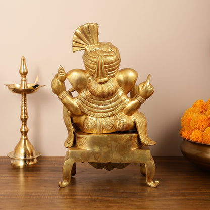 Brass Ganesha Idol - 16.5 Inch