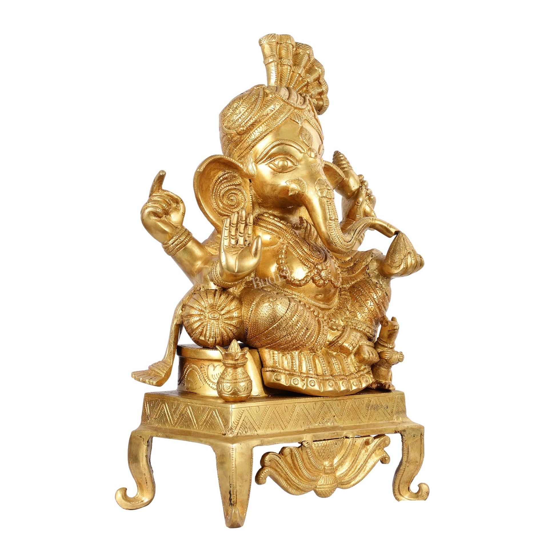 Brass Ganesha Idol - 16.5 Inch