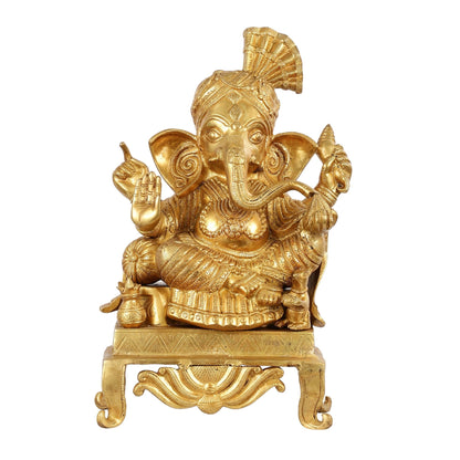 Brass Ganesha Idol - 16.5 Inch