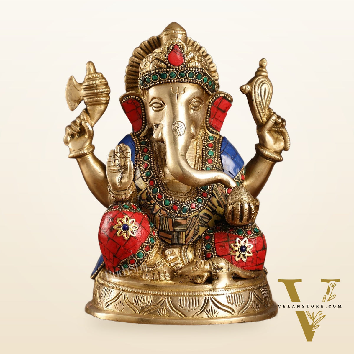 Brass Ganesha idol 8 inch