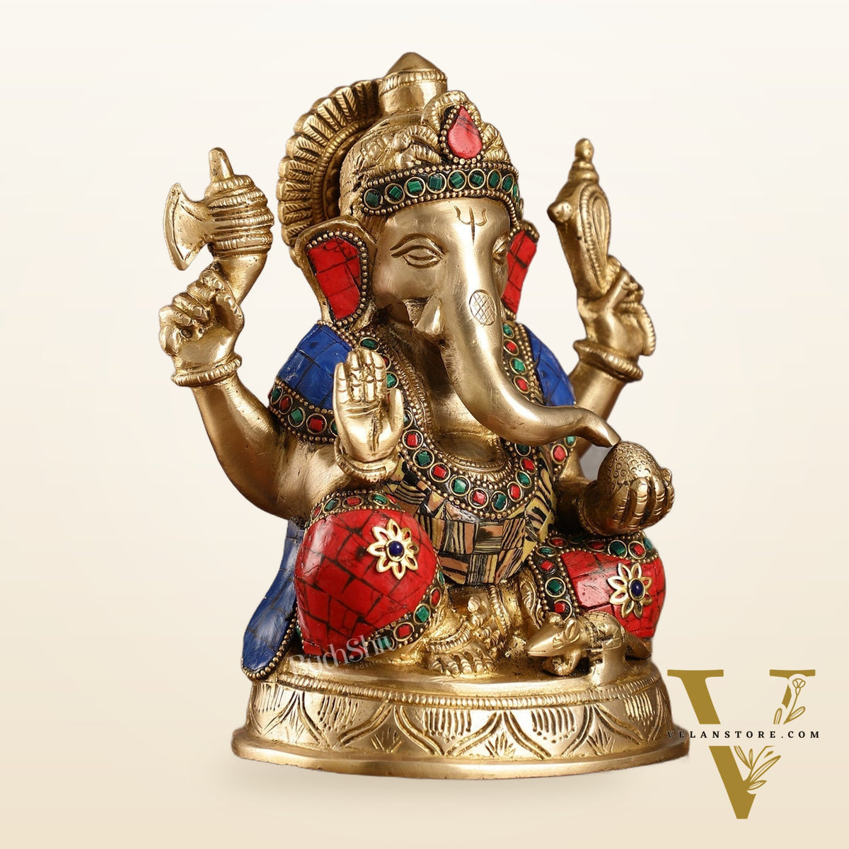 Brass Ganesha idol 8 inch