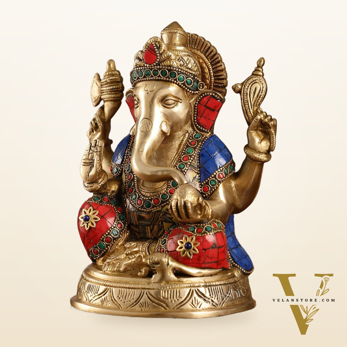 Brass Ganesha idol 8 inch