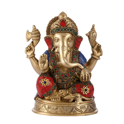 Brass Ganesha idol 8 inch