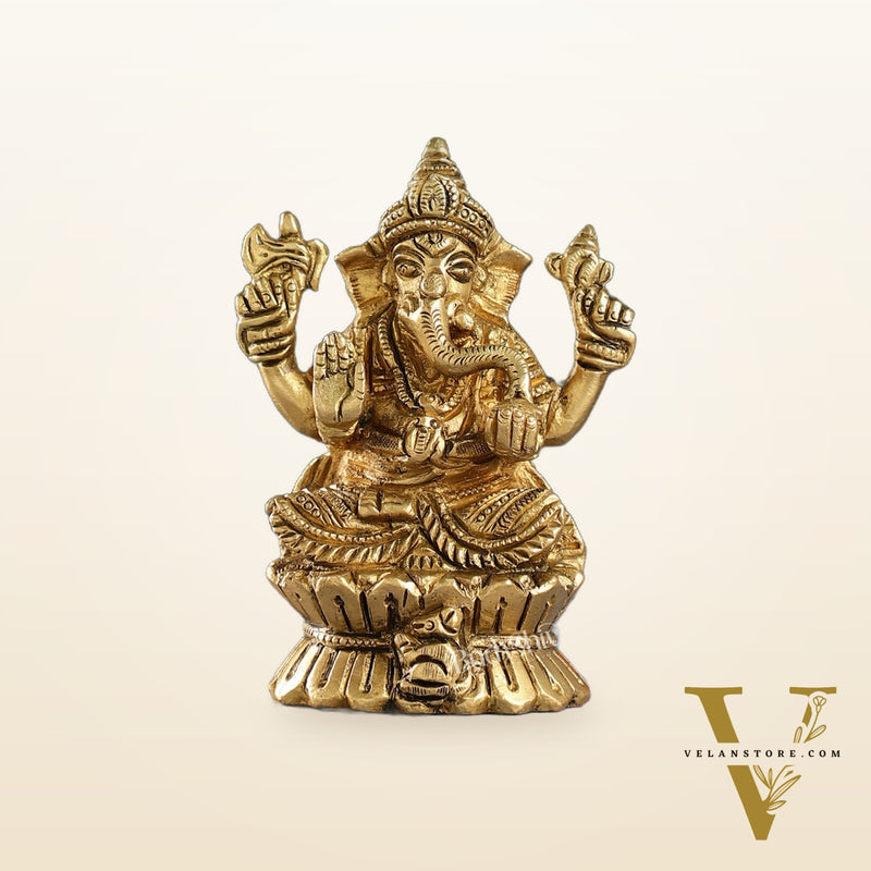 Brass Ganesha Idol | Height 4.5 inch