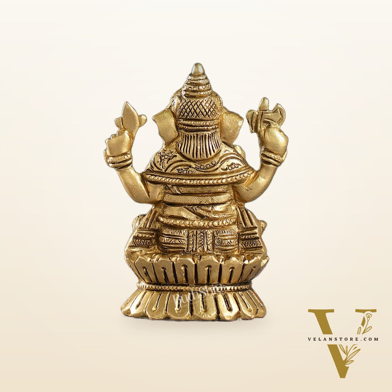 Brass Ganesha Idol | Height 4.5 inch