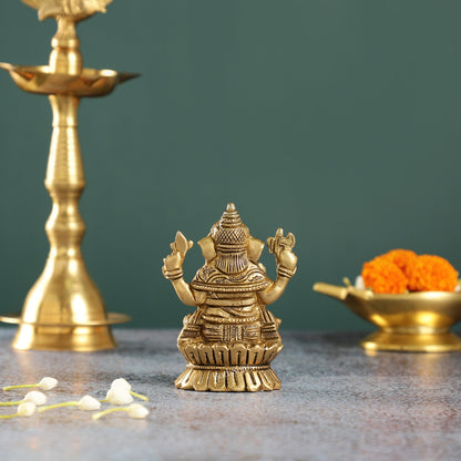 Brass Ganesha Idol | Height 4.5 inch