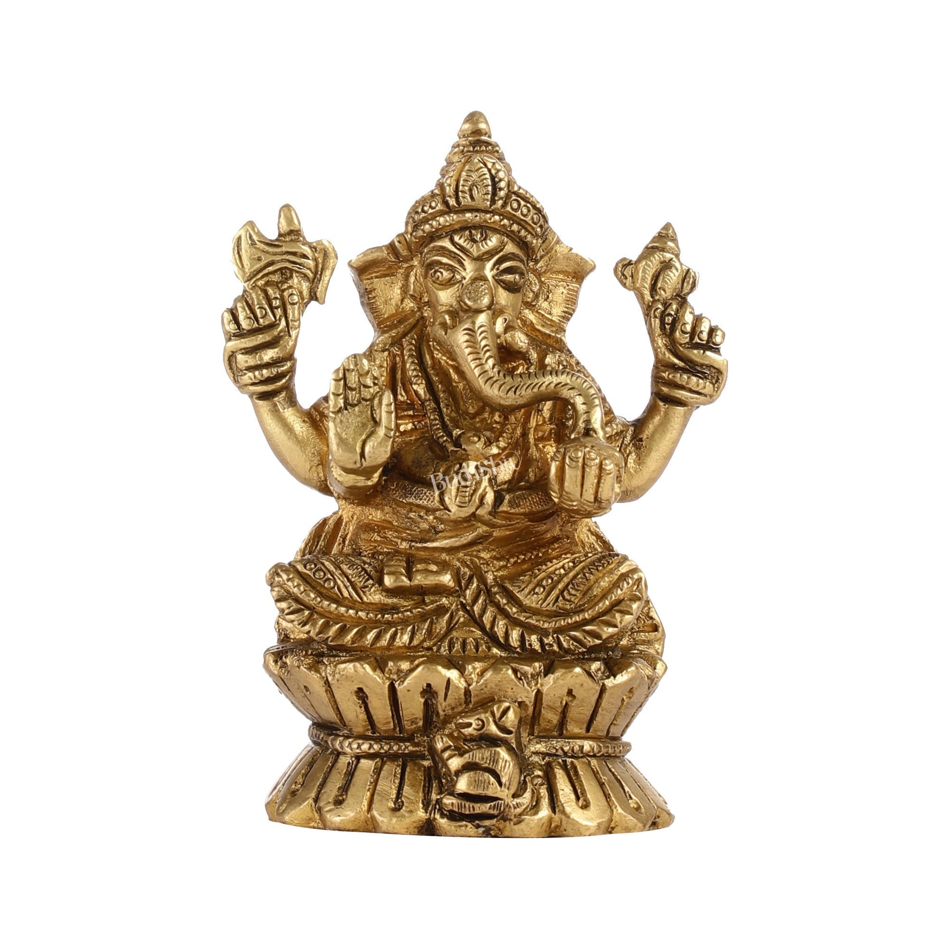 Brass Ganesha Idol | Height 4.5 inch