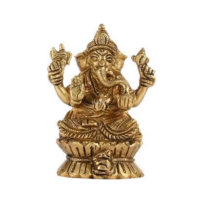 Brass Ganesha Idol | Height 4.5 inch