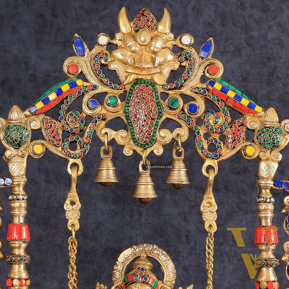 Brass Ganesha idol on large Swing jhoola - 26 inch large