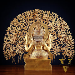 Brass Ganesha Idol Superfine Carvings & Kalpavriksha Tree – Entrance Decor Combo