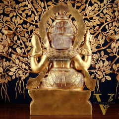 Brass Ganesha Idol Superfine Carvings & Kalpavriksha Tree – Entrance Decor Combo