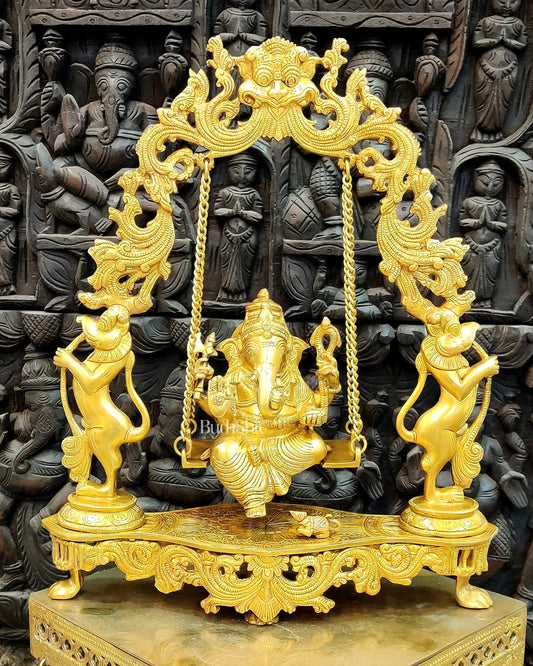 Brass Ganesha idol with Swing - 18 inch