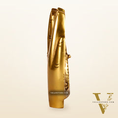 Brass Ganesha Lakshmi engraved on Foldable Namaste palm 3"