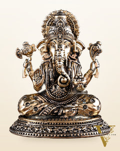 Brass Ganesha Lakshmi Idol Pair – 3.5 Inch