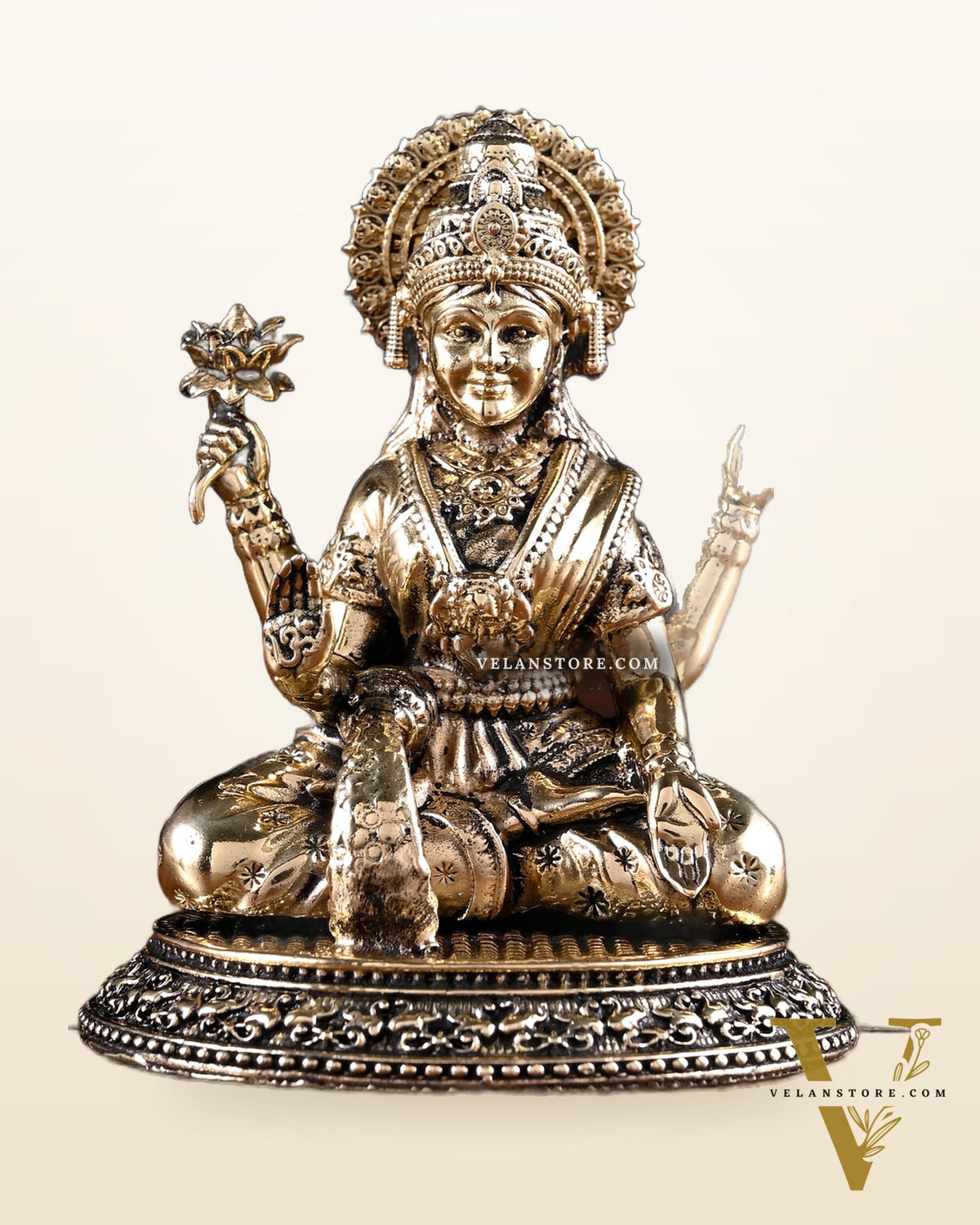 Brass Ganesha Lakshmi Idol Pair – 3.5 Inch
