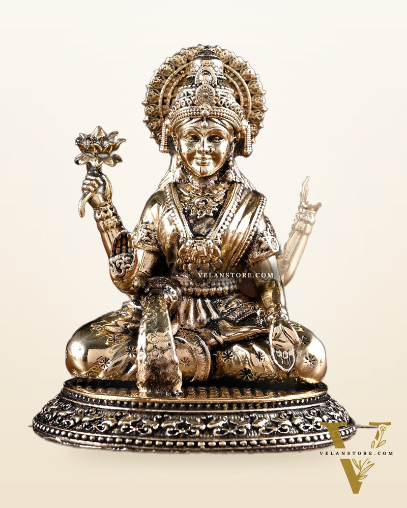 Brass Ganesha Lakshmi Idol Pair – 3.5 Inch