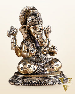 Brass Ganesha Lakshmi Idol Pair – 3.5 Inch