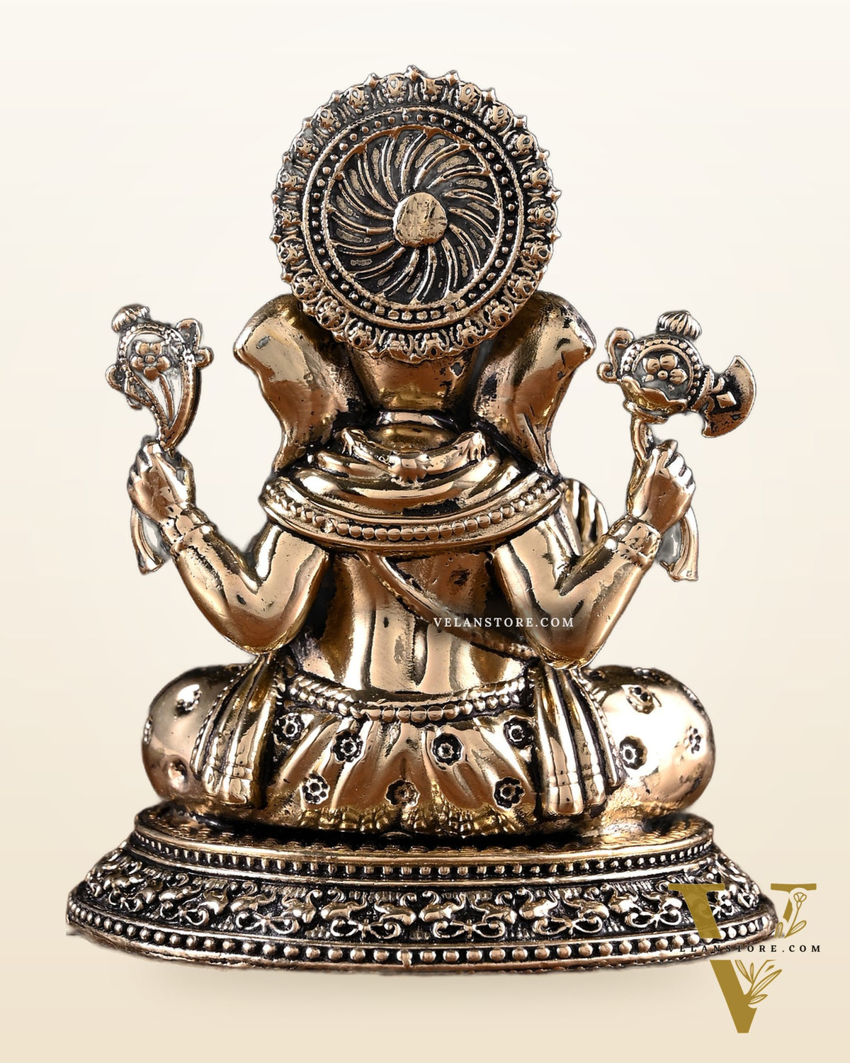Brass Ganesha Lakshmi Idol Pair – 3.5 Inch