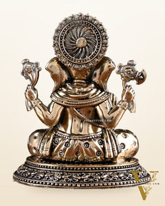 Brass Ganesha Lakshmi Idol Pair – 3.5 Inch