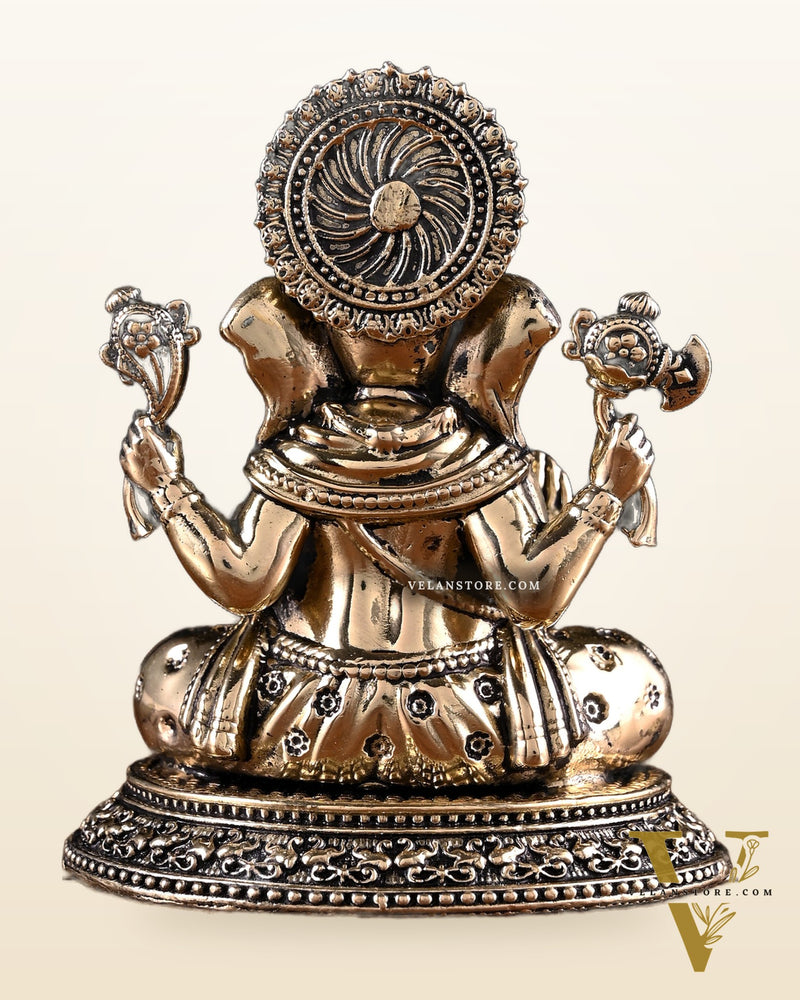 Brass Ganesha Lakshmi Idol Pair – 3.5 Inch