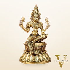 Brass Ganesha Lakshmi Saraswati Idols 15" large