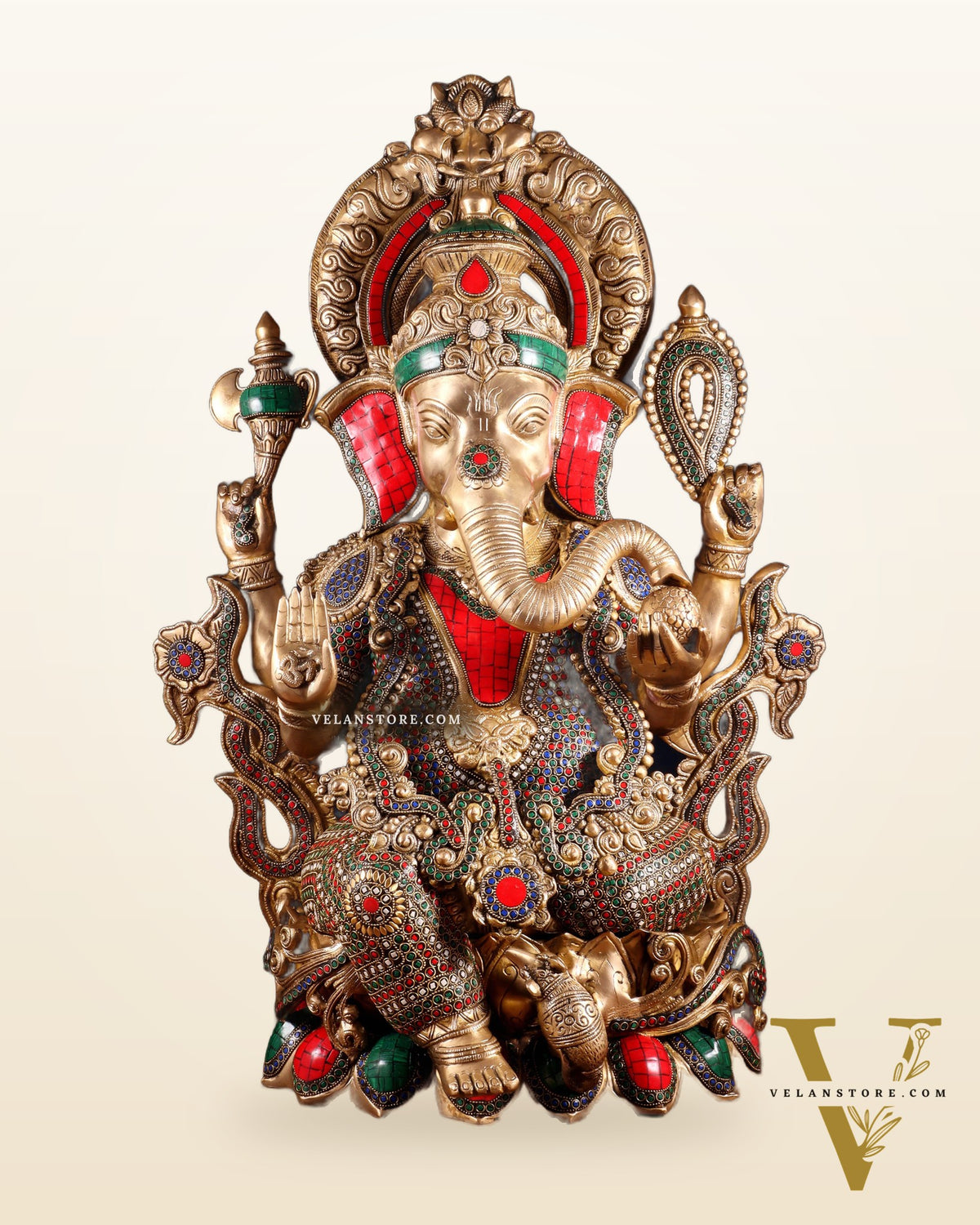 Brass Ganesha Large Sized Statue 30"