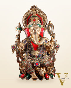 Brass Ganesha Large Sized Statue 30"