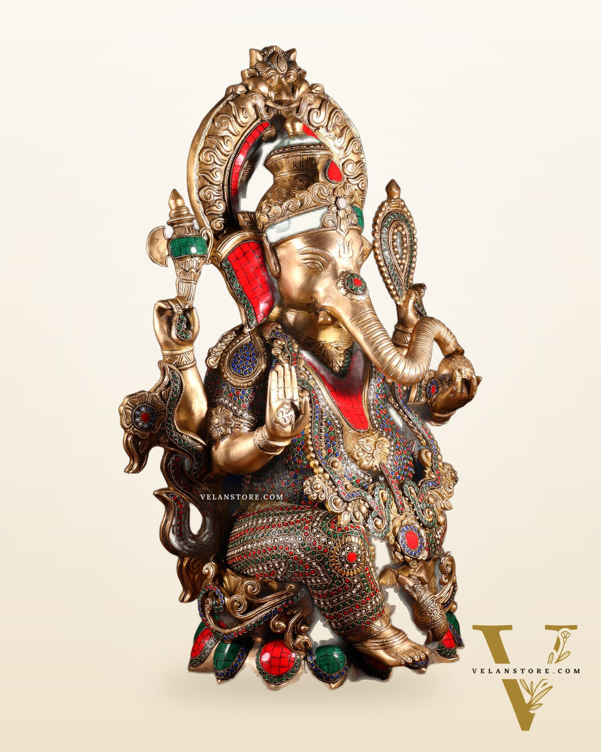Brass Ganesha Large Sized Statue 30"