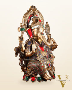 Brass Ganesha Large Sized Statue 30"