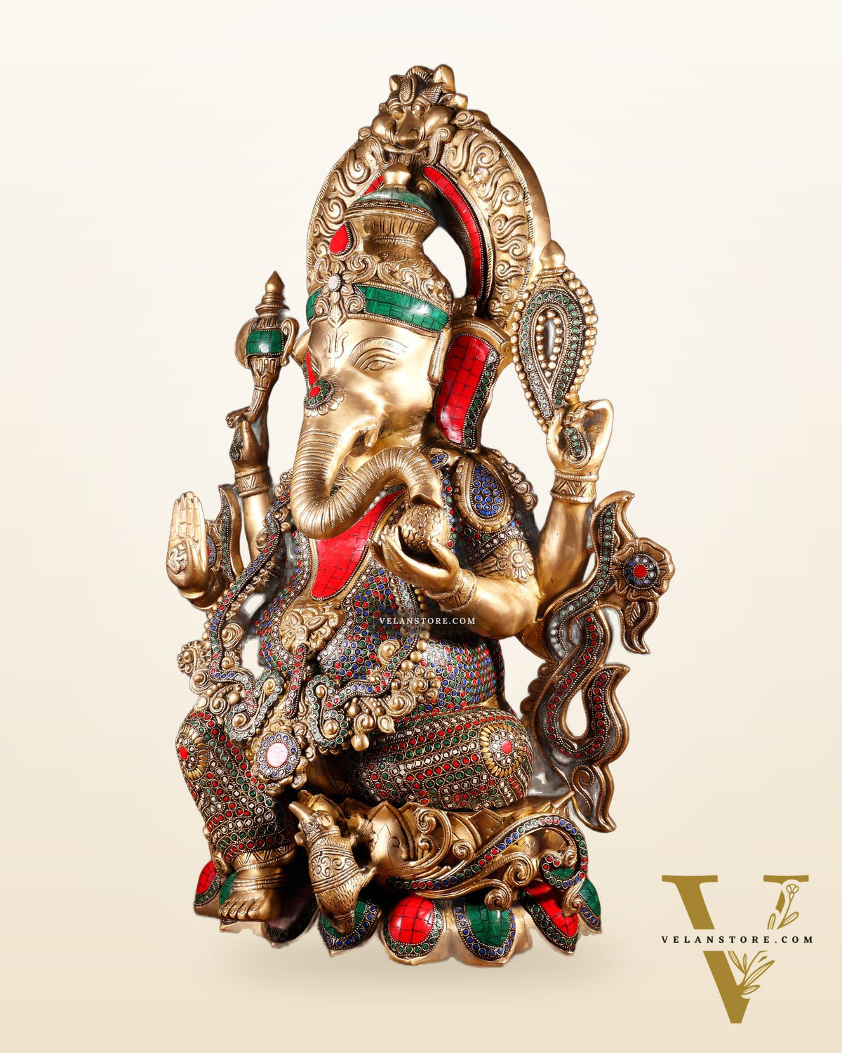 Brass Ganesha Large Sized Statue 30"