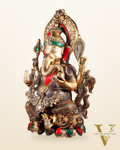 Brass Ganesha Large Sized Statue 30"