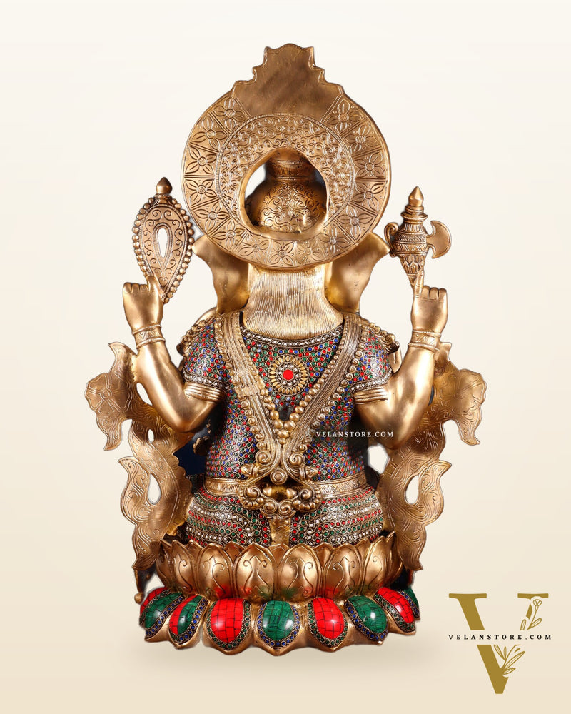 Brass Ganesha Large Sized Statue 30"