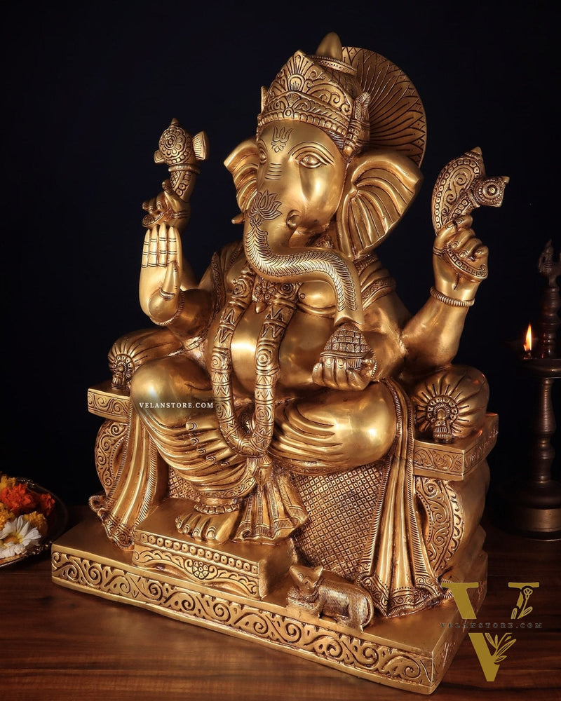 Brass Ganesha large Statue 25"