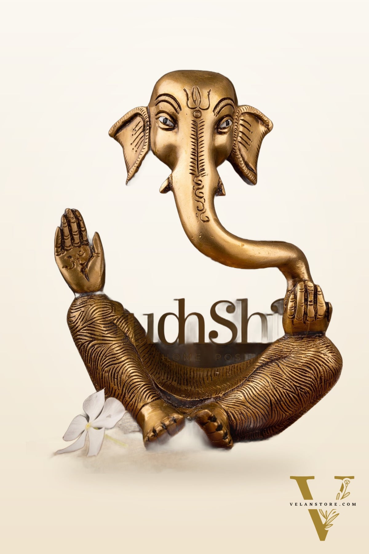 brass Ganesha modern Abstract Antique Gold Finish| Medium 8.5 inches Tall| 2.6 kgs