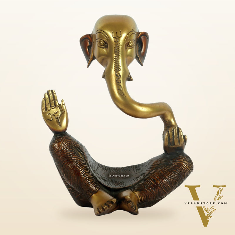 brass Ganesha modern Abstract Antique Gold Finish| Medium 8.5 inches Tall| 2.6 kgs