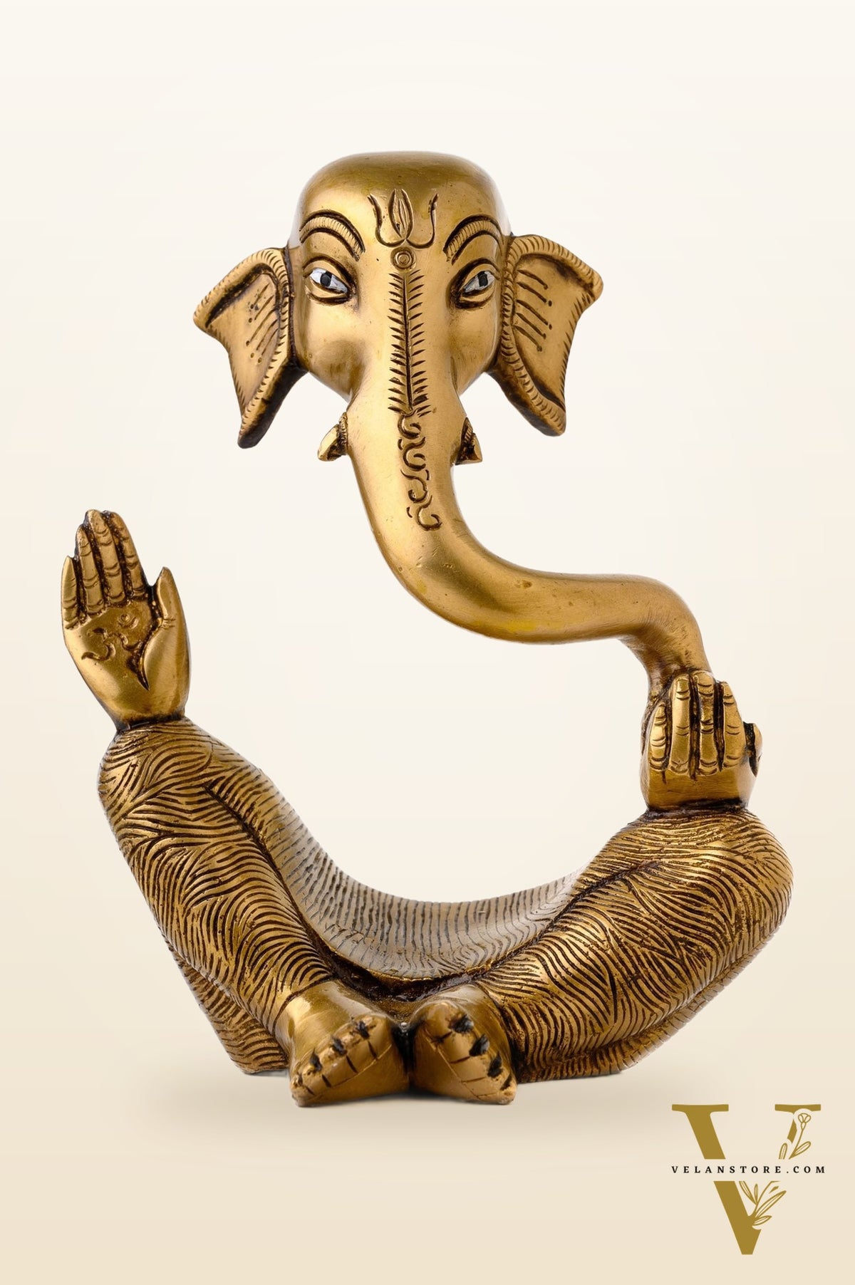brass Ganesha modern Abstract Antique Gold Finish| Medium 8.5 inches Tall| 2.6 kgs