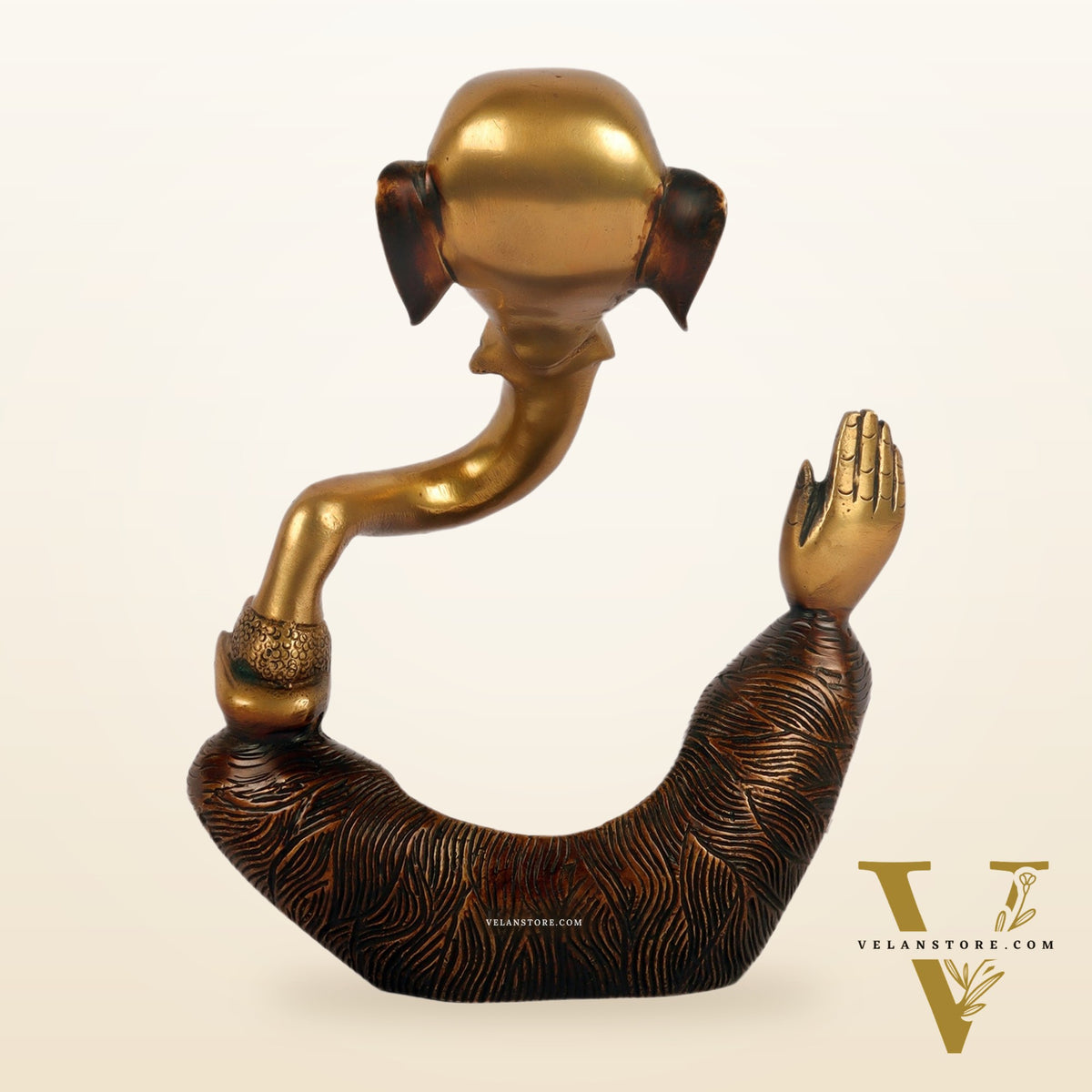 brass Ganesha modern Abstract Antique Gold Finish| Medium 8.5 inches Tall| 2.6 kgs