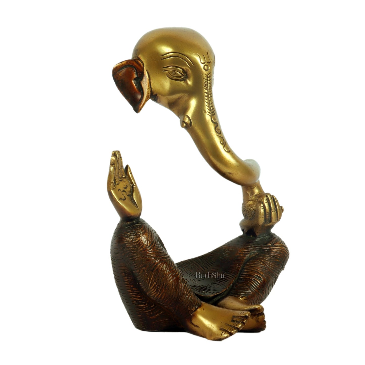 brass Ganesha modern Abstract Antique Gold Finish| Medium 8.5 inches Tall| 2.6 kgs