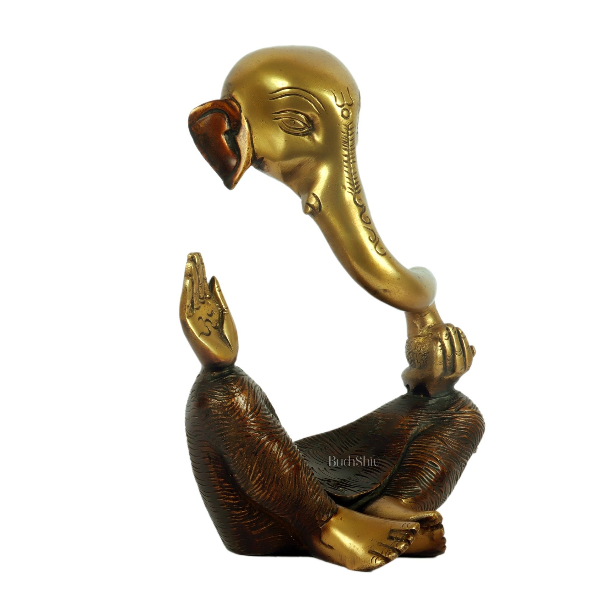 brass Ganesha modern Abstract Antique Gold Finish| Medium 8.5 inches Tall| 2.6 kgs