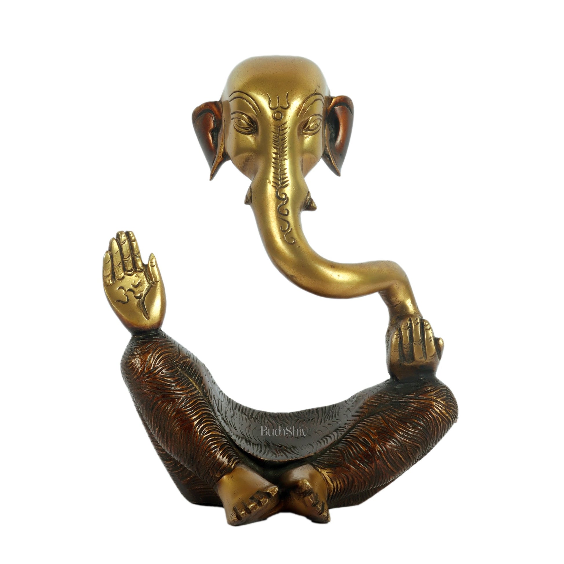 brass Ganesha modern Abstract Antique Gold Finish| Medium 8.5 inches Tall| 2.6 kgs