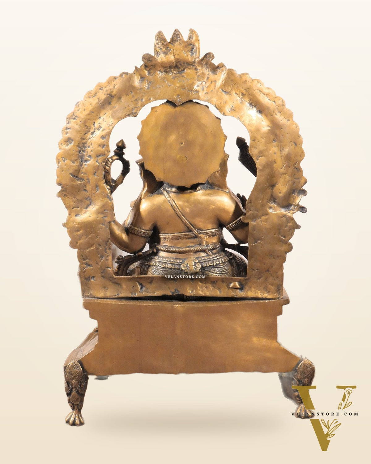 Brass Ganesha on King Size Throne Large statue - 28"