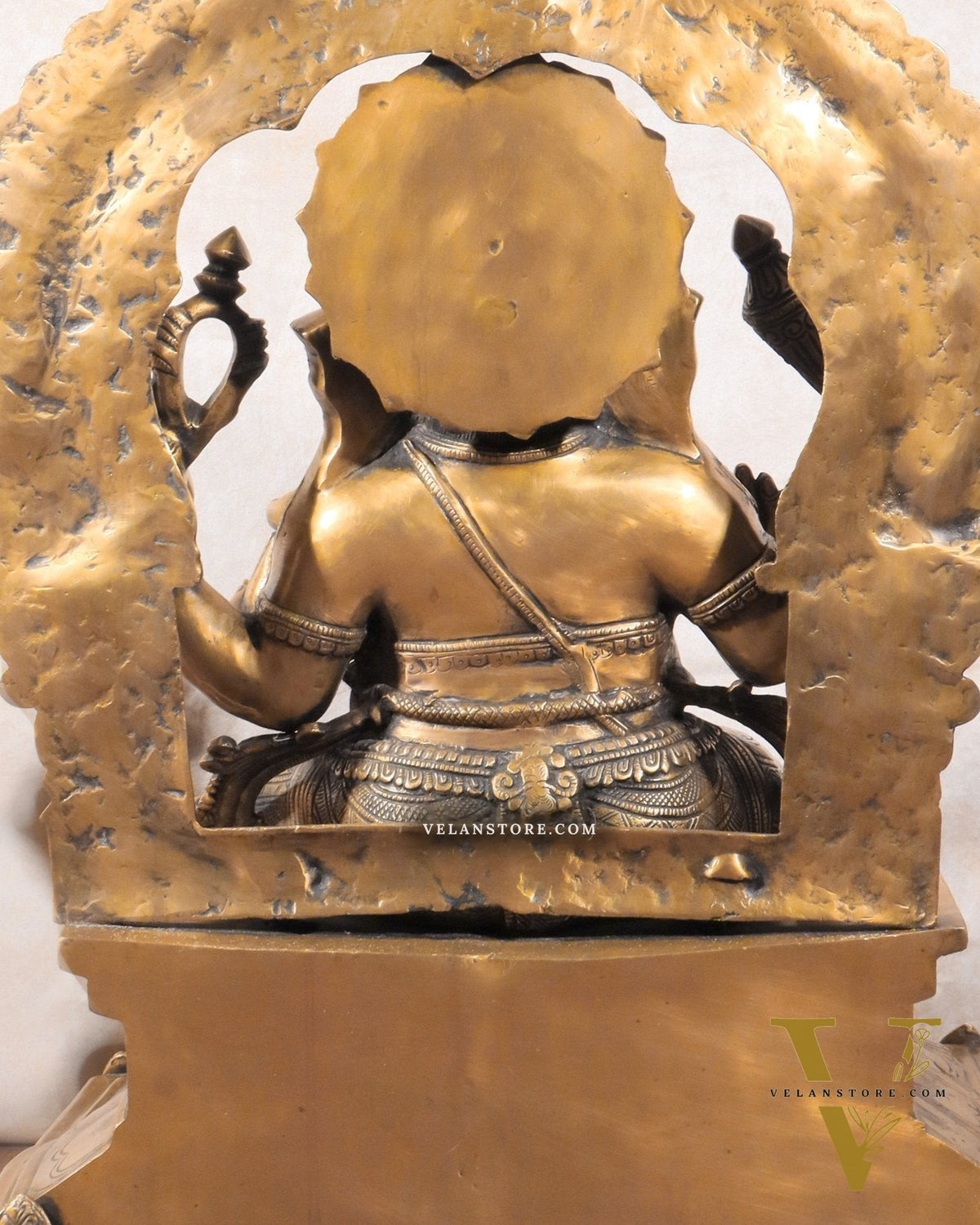 Brass Ganesha on King Size Throne Large statue - 28"