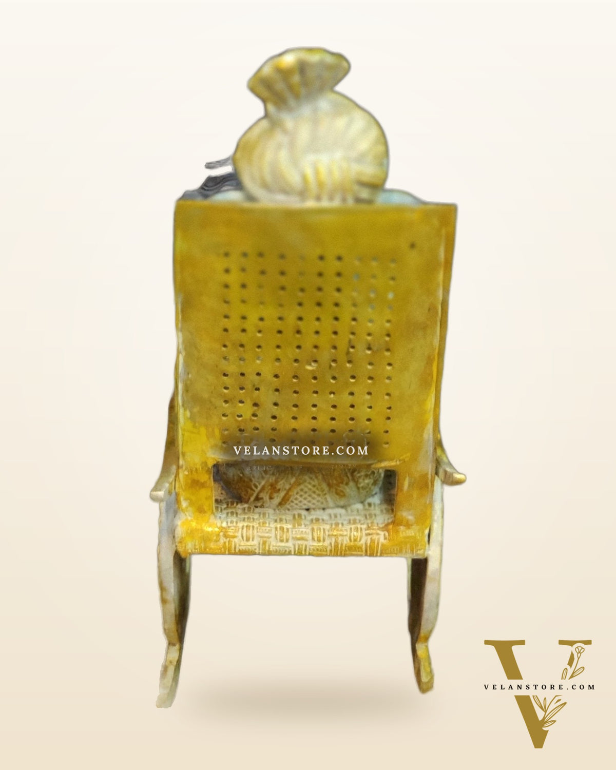Brass Ganesha on Rocking Chair 17"