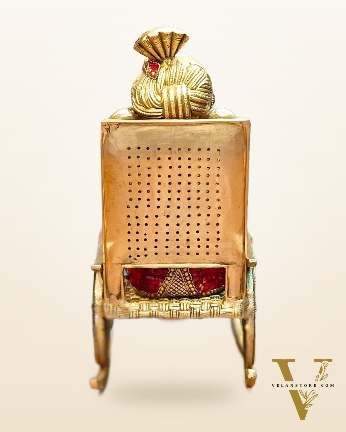 Brass Ganesha on Rocking Chair 17"