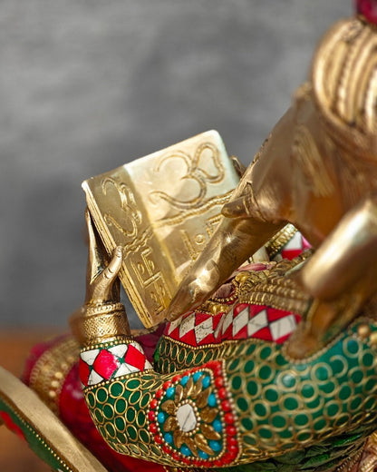 Brass Ganesha on Rocking Chair 17"